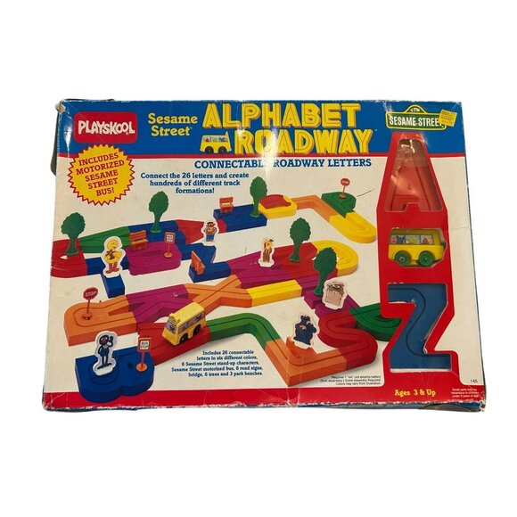 Sesame Street Alphabet Roadway Toy Vintage 1988 Playskool Complete Tested Works - Picture 1 of 16